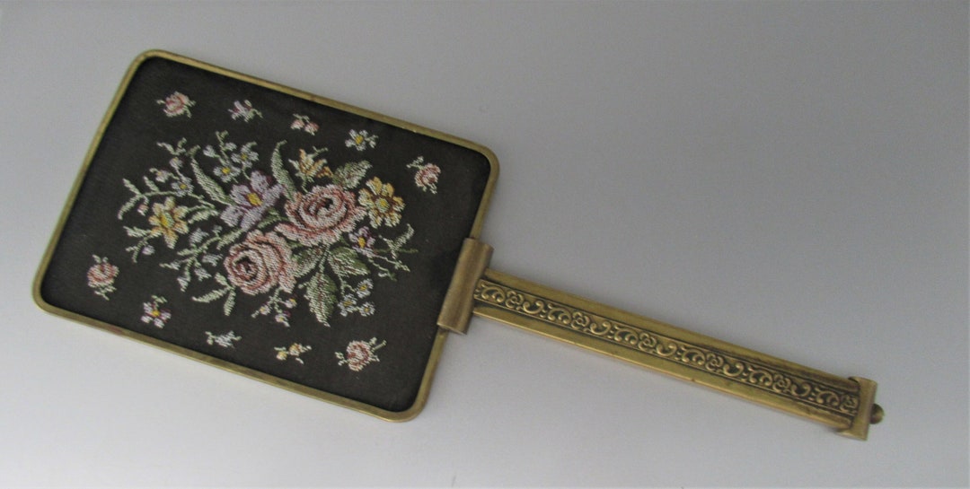 Nerien Vintage Handspiegel In Pfauenform – Faltbar, Roségold, 20,5x9,5 Cm, Mit Verstellbarem Griff, Perfekt Für Reisen
