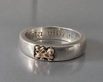 Vintage Rasta Vibrations 925 Zilveren Ring: Leeuw van Juda, Cadeau