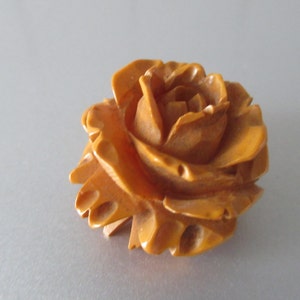 Vintage Bakelit Brosche handgeschnitzte ROSE 1940s Blumen Brosche Geschenk