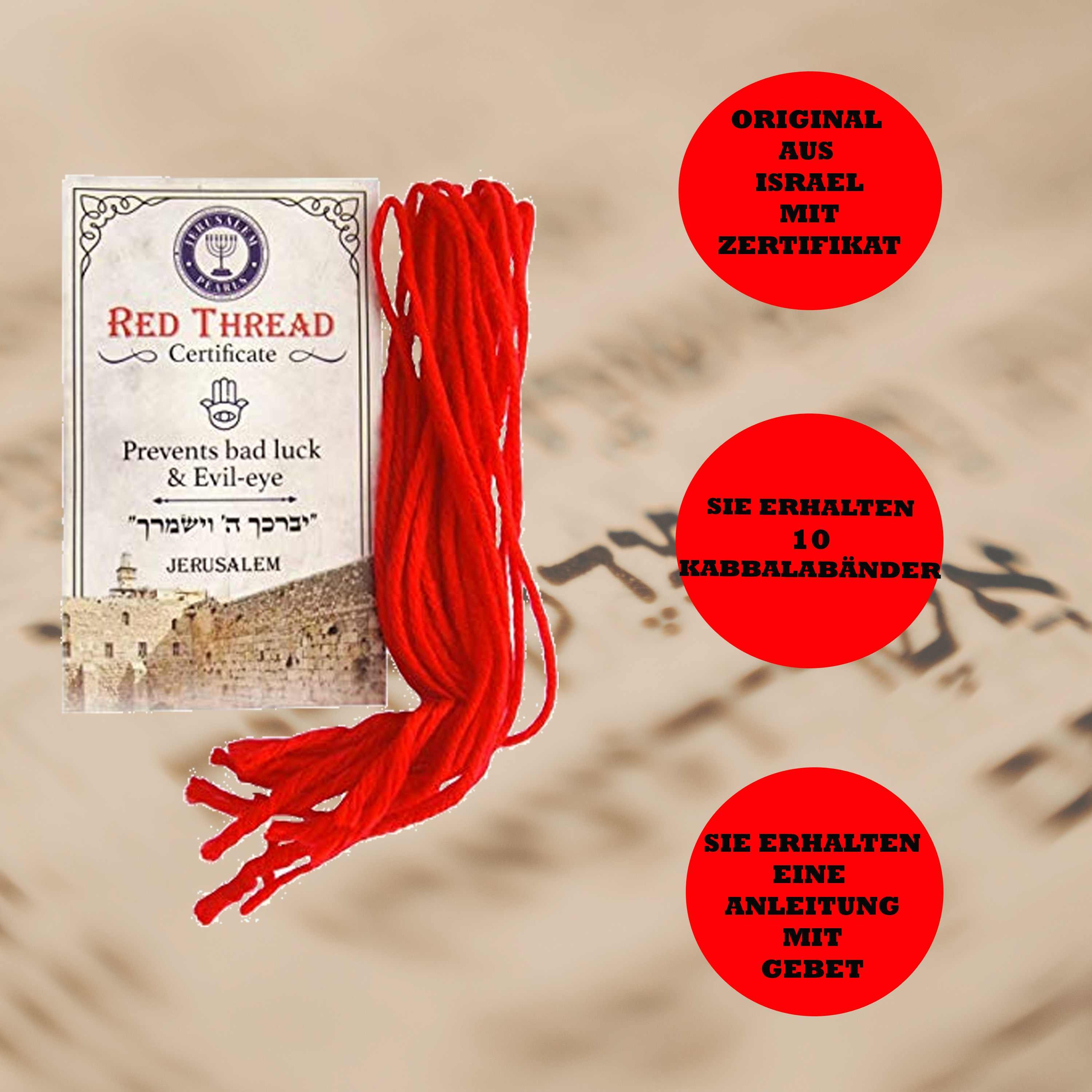  The Original Kabbalah Red String Bracelet from Israel - Red String  Bracelet Pack 60 Inch Red String for up to 7 Evil Eye Protection Bracelets  - Prayer, Blessing & Instructions Included!