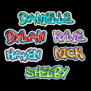 Personalized Graffiti Name Decal: Waterproof Laptop Stickers