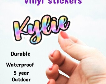 Personalized Name Decals Waterproof Stickers for Laptop or Water Bottle Birthday Gift