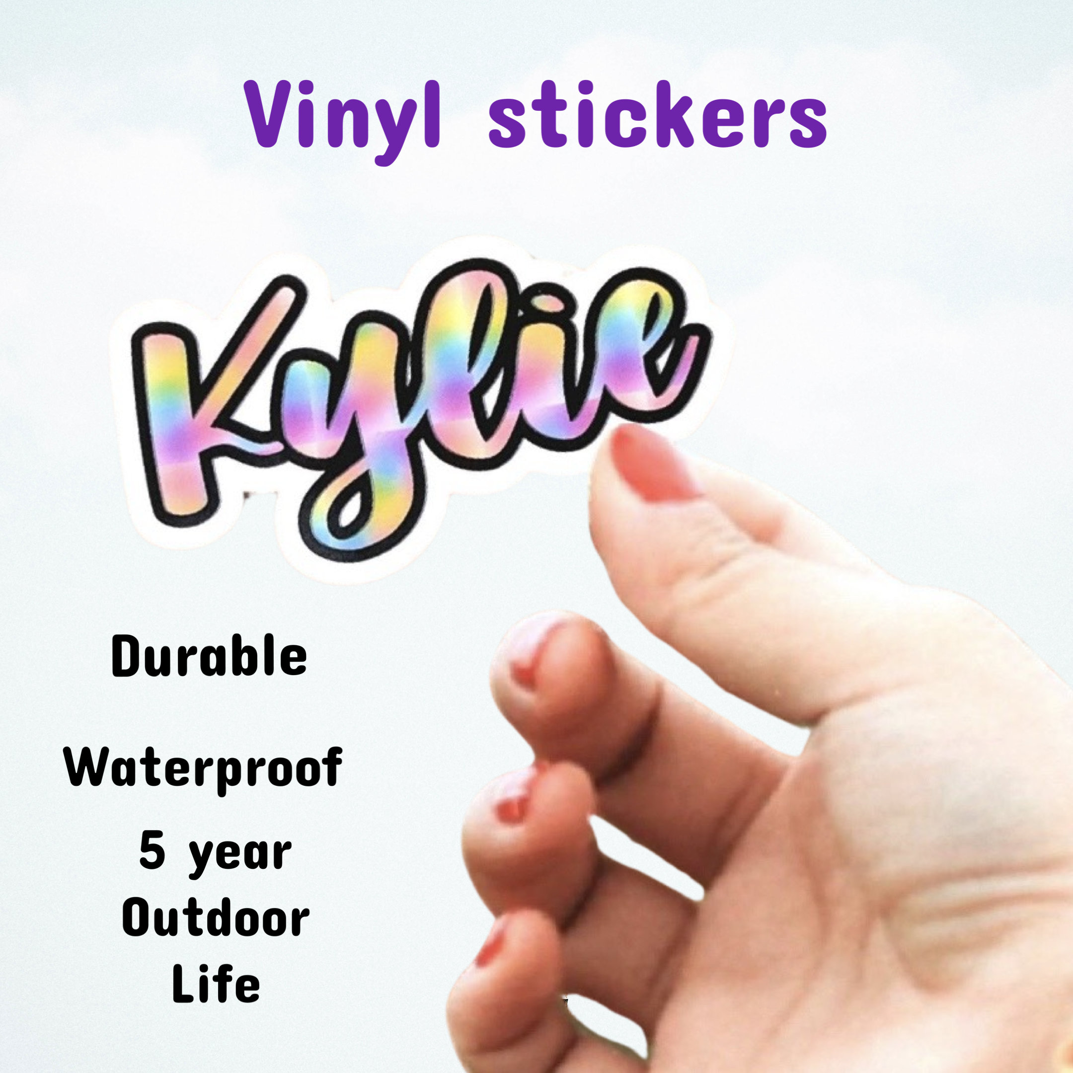 Personalized Name Decals Waterproof Stickers for Laptop or Water Bottle ...