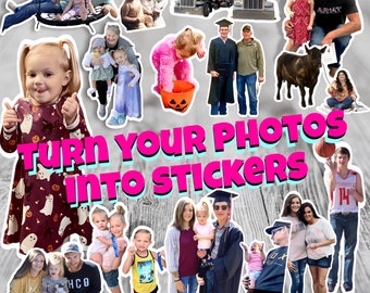 Custom Photo Stickers, Personalized Vinyl Decals, Party Favors