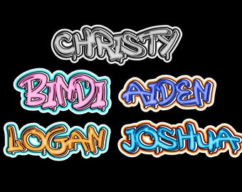 Personalized Graffiti Name Decals: Waterproof Laptop Stickers