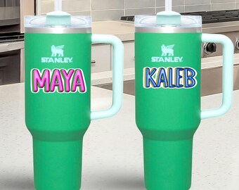 Personalized Name Stickers: Waterproof Vinyl Decals for Water Bottles