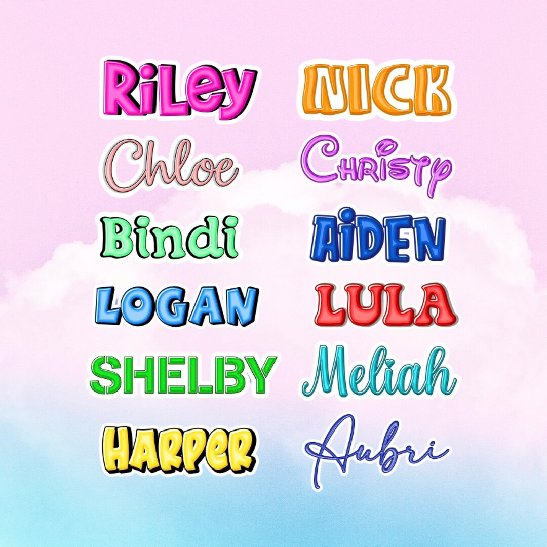 LARGE NAME STICKER Waterproof Name Decal Personalized Vinyl Sticker ...