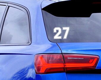 Custom Vinyl Number Decal: Sports Helmet, Car, Tumbler - Dishwasher Safe