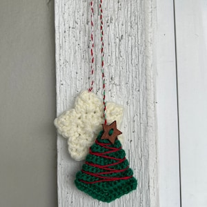 Christmas Car Charm | Christmas Tree Car Charm | Christmas Tree Star | Crochet Car Charm | Crochet Car Accessories