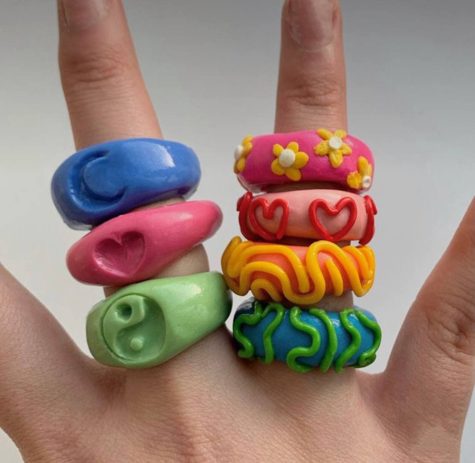 Polymer Clay Rings Polymer Clay Frog RingColorful RIngs Etsy