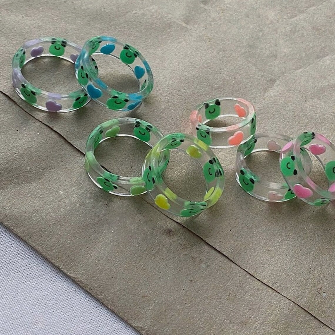 Frog Ring Froggy RingFrog Ring Resin Hearts Ring Resin Etsy