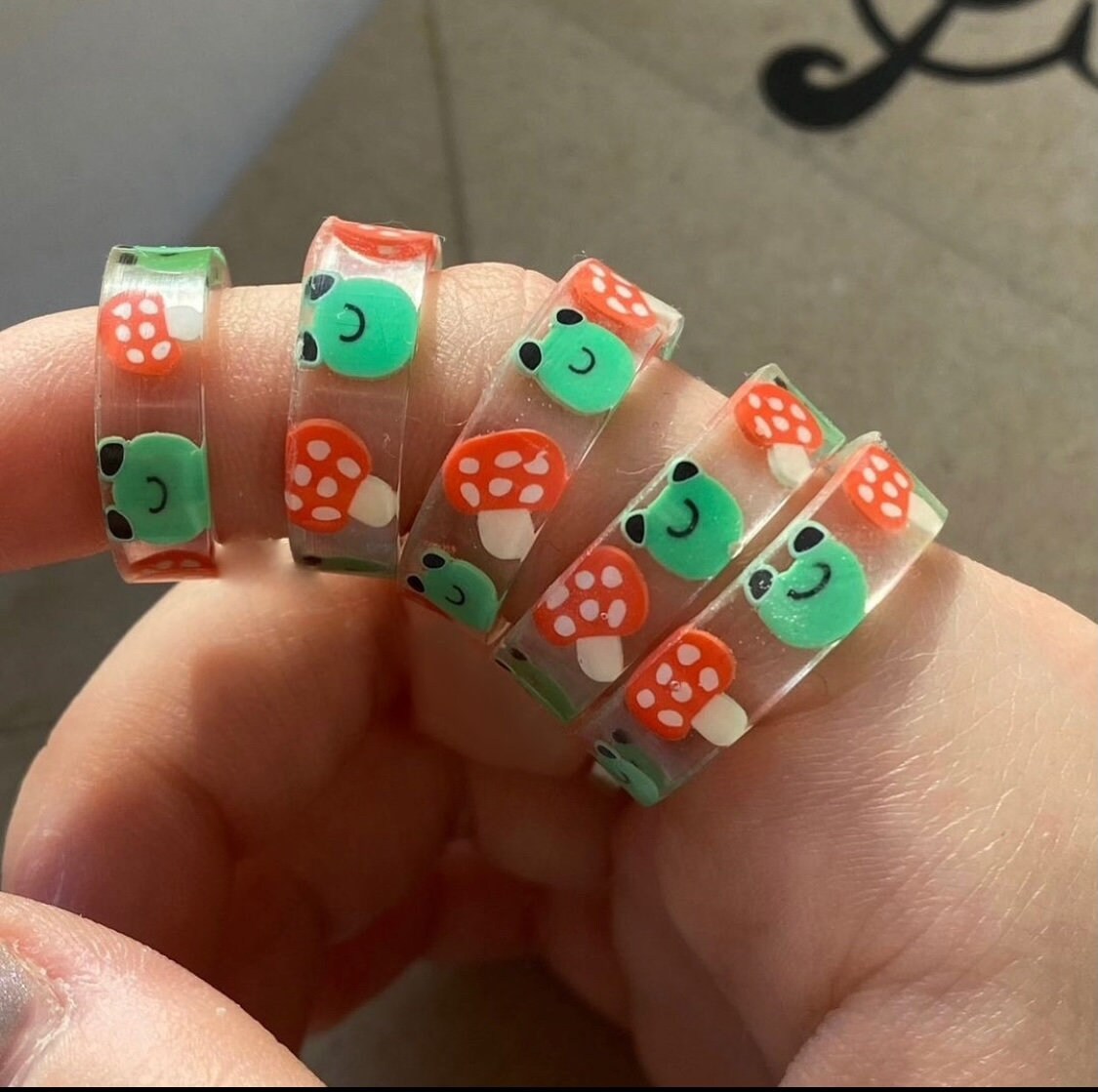 Frog Ring Froggy RingFrog Ring Resin Mushroom Ring Etsy