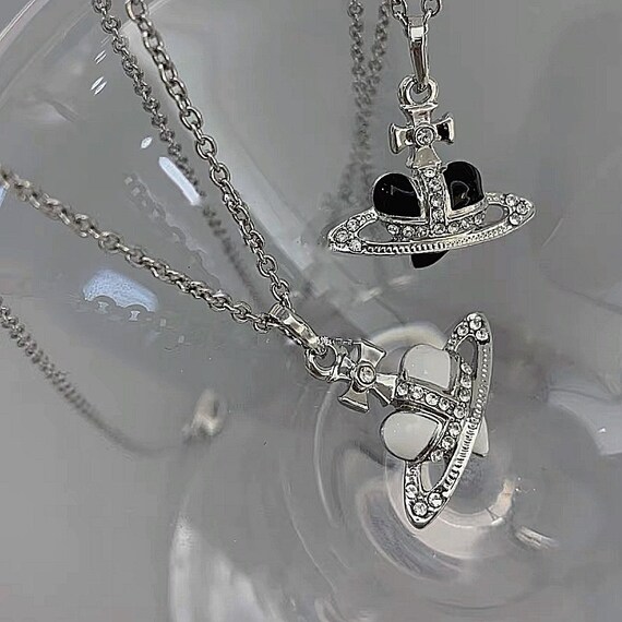 Heart Planet Orb Necklace Saturn 