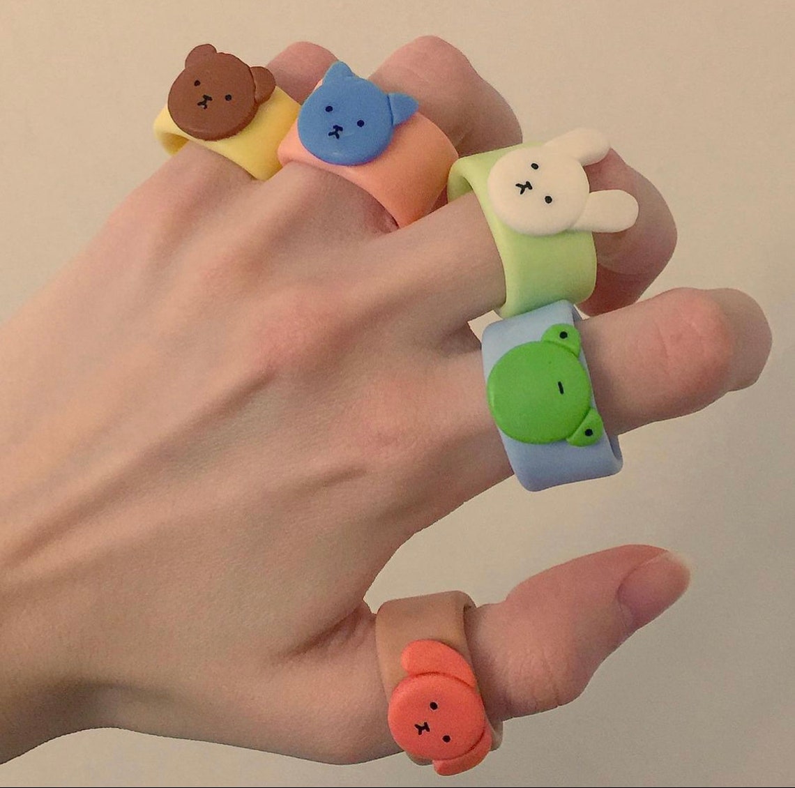 Polymer Clay Rings Polymer Clay Frog Ring Mushroom Ring Set | Etsy