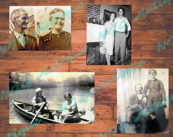 Vintage Digital Ephemera, Vintage and Antique Collection of 4 old photos for Junk Journal art projects, Ephemera Printable couples