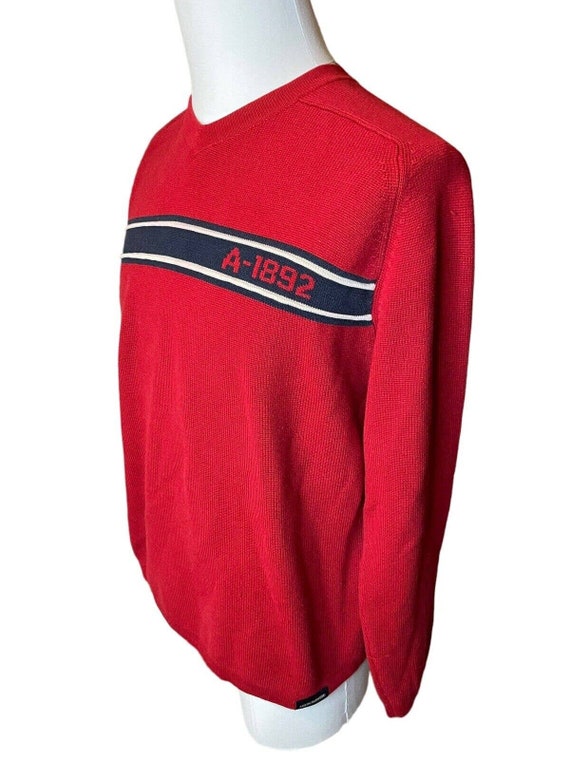 Vintage Y2K Abercrombie & Fitch Sweater Mens Large V-neck Knit Red Vintage Y2K Abercrombie & Fitch Sweater Mens Large V-neck Knit Red