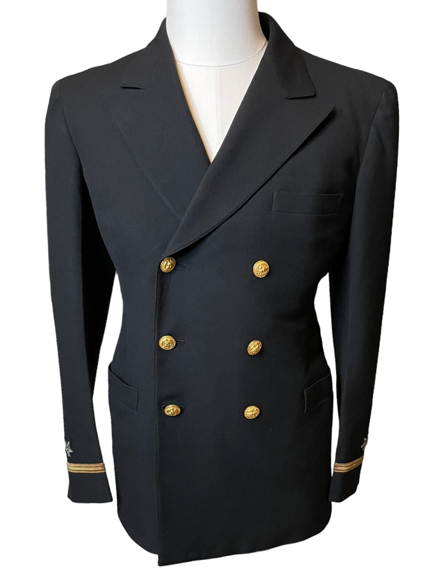 Vintage 1940s US Navy Military Dress Jacket Commissioned Officer 39L Etsy