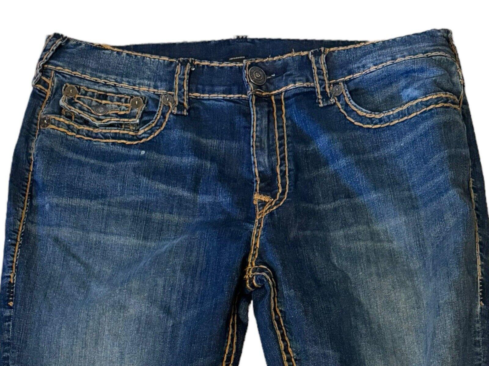 True Religion Geno Super T Jeans 40 X 33 Copper Stitching
