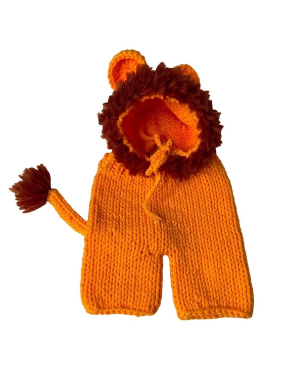 Costume de nouveau-né tricoté au crochet pour photographie - Chapeau de lion - Queue de lion - Marron, brun, Taille unique Costume de nouveau-né tricoté au crochet pour photographie - Chapeau de lion - Queue de lion - Marron, brun, Taille unique