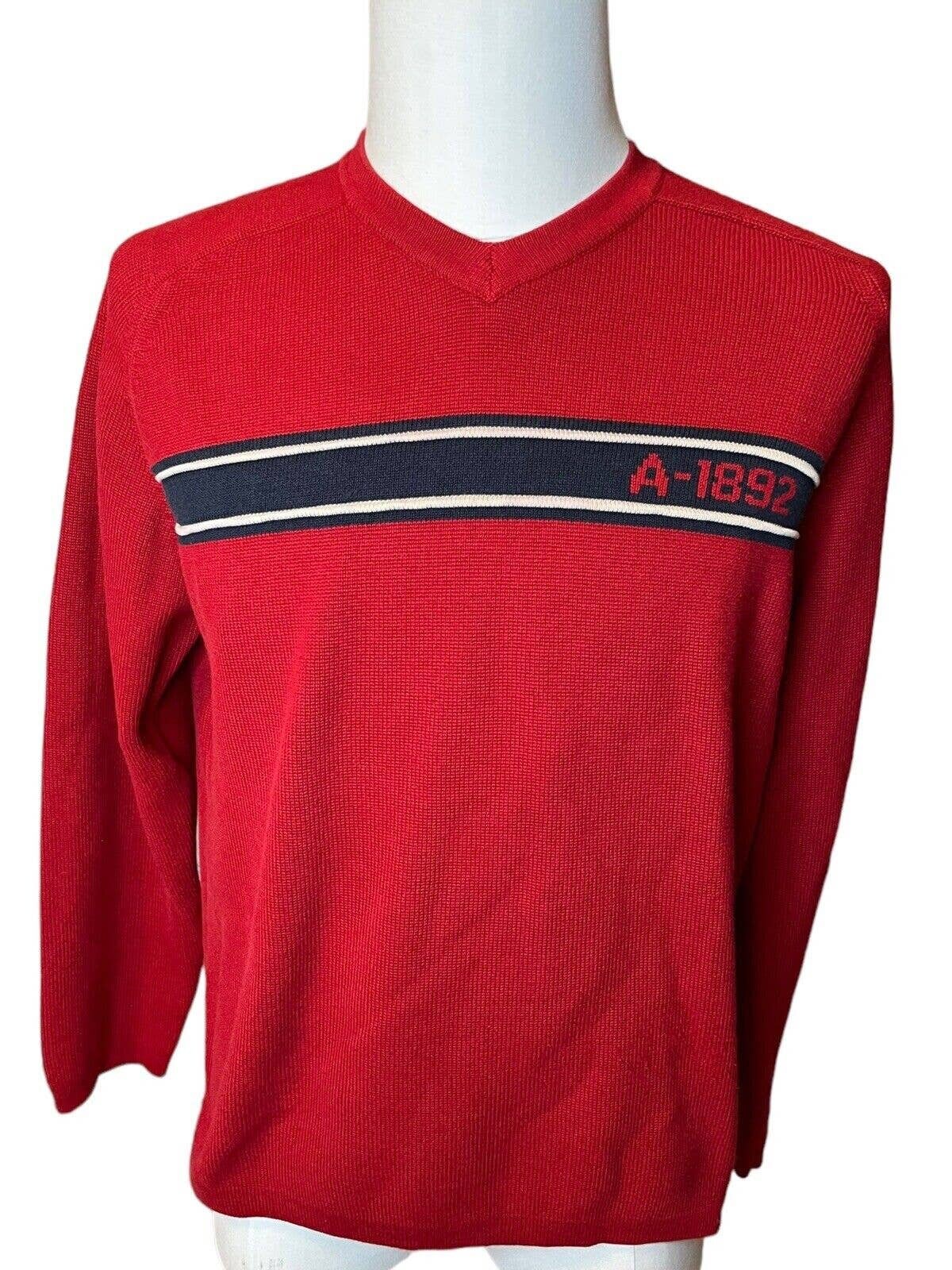 Vintage Y2K Abercrombie & Fitch Sweater Mens Large V-neck Knit Red