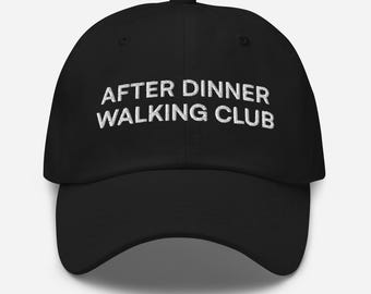 Nach dem Abendessen Walking Club Dad Hut, gestickte Baseballkappe, lustige verstellbare ästhetische Unisex-Spaziergang-Hut, Geschenk für Wanderer, Sunset Walk Cap