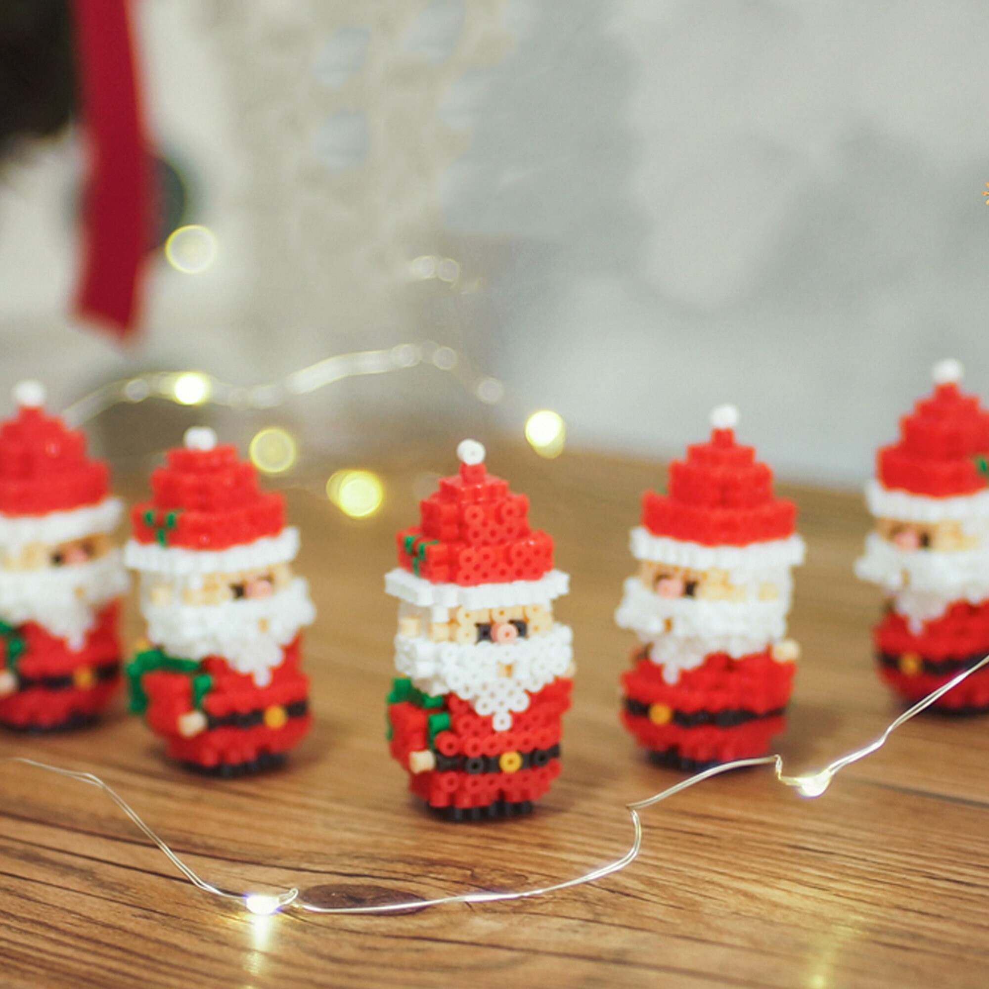 Santa Claus Perler Bead Patterns 3D handmade Tutorial Instant Etsy