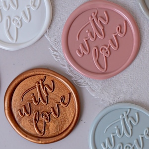 Avec amour, cachets de cire | Cachets de cire | Sceaux de cire pour mariage | Cire autocollante | Cire à sceller | Cire florale | Cachet de cire | Cachet pastel