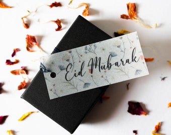 Eid Mubarak Wildflower Gift Tags | Set of 10 | Personalised Gift Tags | Handmade Vellum Gift Tags | Gift Tags | Eid Tags | Calligraphy Tags