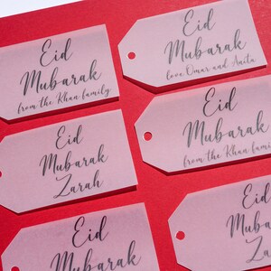 Étiquettes-cadeaux de l'Aïd Mubarak Lot de 12 Étiquettes-cadeaux personnalisées Etiquettes cadeaux en vélin Étiquettes-cadeaux Etiquettes pour l'Aïd Etiquettes de calligraphie Manuscrite image 7