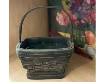 Vintage Velvet (feel) Green Basket