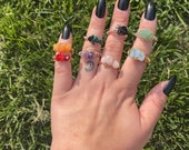 Small Crystal Wire Wrapped Rings, Crystal Rings, Wire Wrapped Crystals, Boho Rings, Healing Crystals, Beautiful Rings