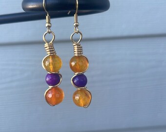 Agate Crystal Earrings | Crystal Earrings | Boho Style Hippie Earrings