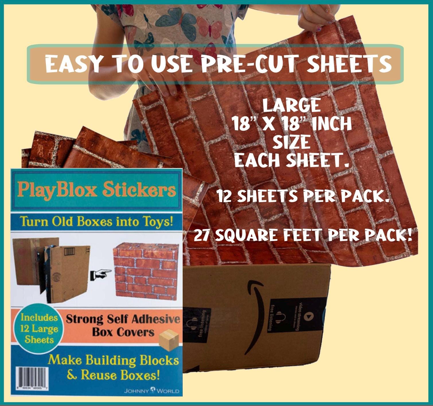 Play Blox - Building Block Stickers for Boxes – Reuse Packages to Make ...