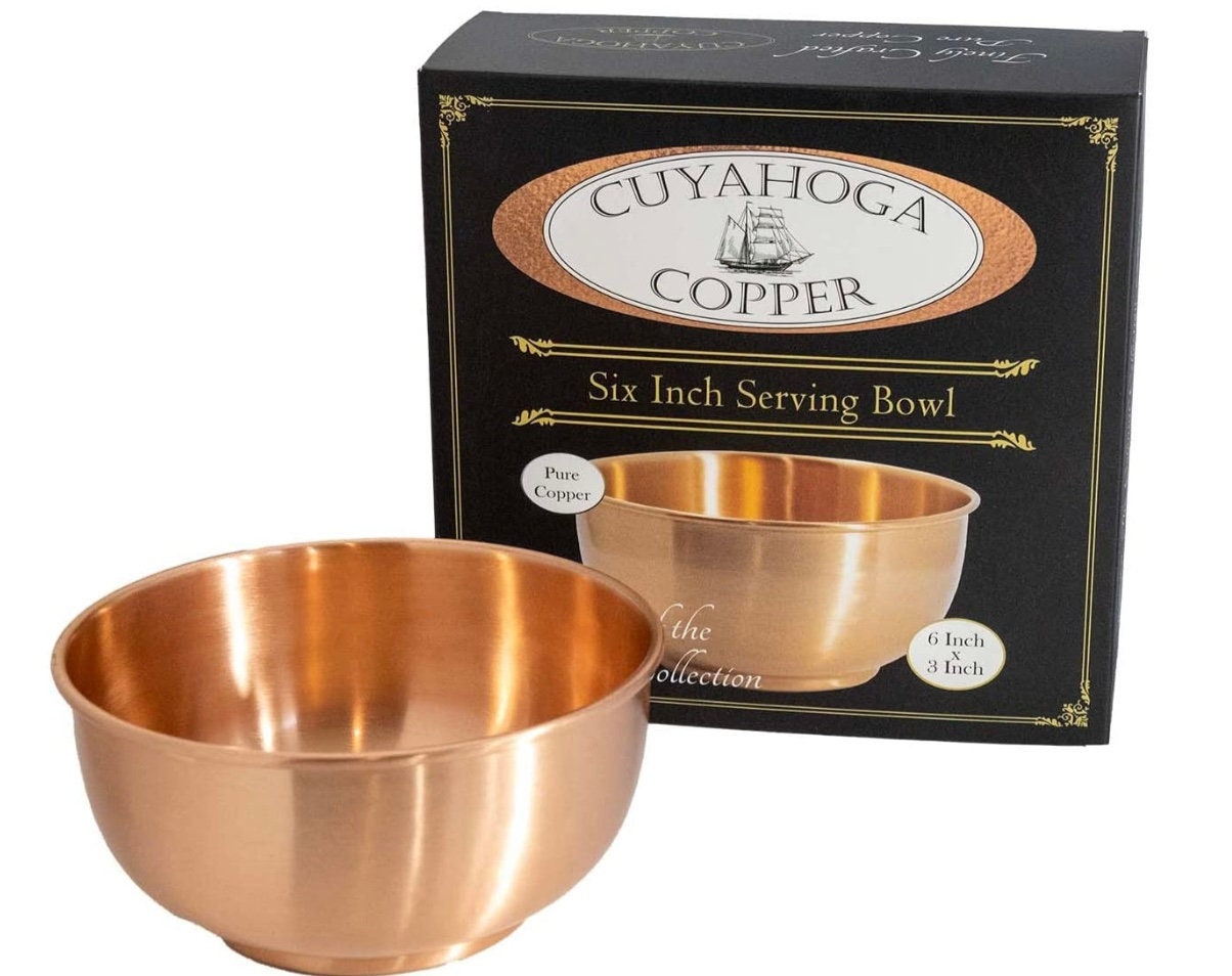99.9% Pure Copper Mixing Bowl for Salad, Egg Beating, Decorative & Kitchen  Serving Purposes