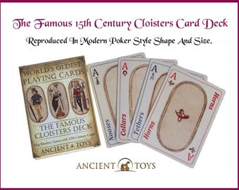 World’s Oldest Playing Cards Deck. The Famous Cloisters Deck From The 15th Century. Play Any Modern Card Game With This Deck Of Cards!