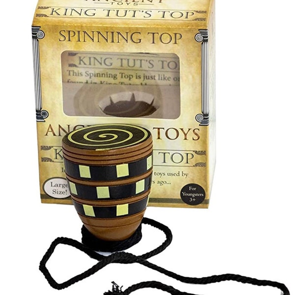 Ancient Toys – Wooden Spinning Top - Replica of  KING TUT’s Top - Packaged in attractive box for gift giving!