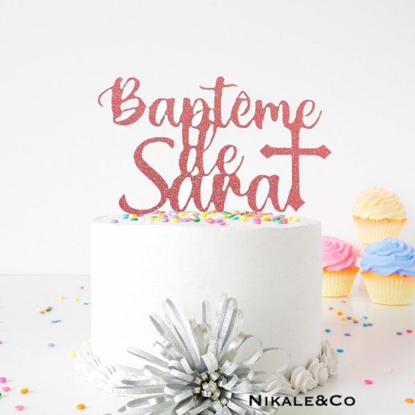 Bapteme Cake topper, baptism cake topper, French baptism, bapteme cake topper, baptism cake topper, baptism decor, bapteme decorations
