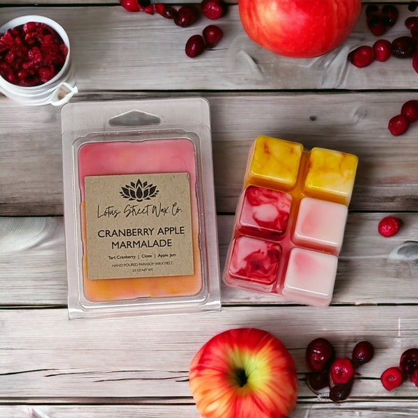 Cranberry Apple Marmalade Wax Melt, Phthalate Free, Paraben Free, Vegan Friendly, Gift for her, Gift for him