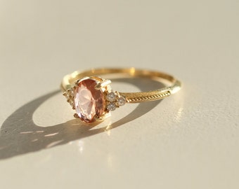 Zultanite Gemstone Delicate Elegant Ring/ Gold Solitaire Unique Proposal Ring/ Minimalist Dainty Rings/ Everyday Handmade Jewelry