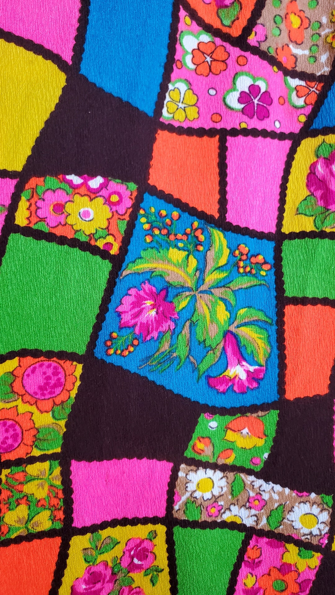 Vintage 60s 70s Kaftan PSYCHEDELIC Caftan PATCHWORK Dress Hippie ...