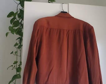 Vintage 40s 50s HERCULES Rust SEARS Gabardine Jacket Talon Ricky