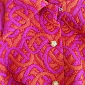 Vintage 60s 70s PSYCHEDELIC Quilted Jacket Coat MOD Hippie Op Art Neon Day Glow DAYGLO image 9