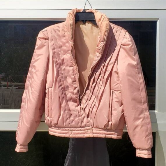 Vintage 80's Dusty Rose Puffer Jacket 80s Puffy J… - image 3