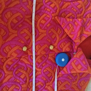 Vintage 60s 70s PSYCHEDELIC Quilted Jacket Coat MOD Hippie Op Art Neon Day Glow DAYGLO image 10