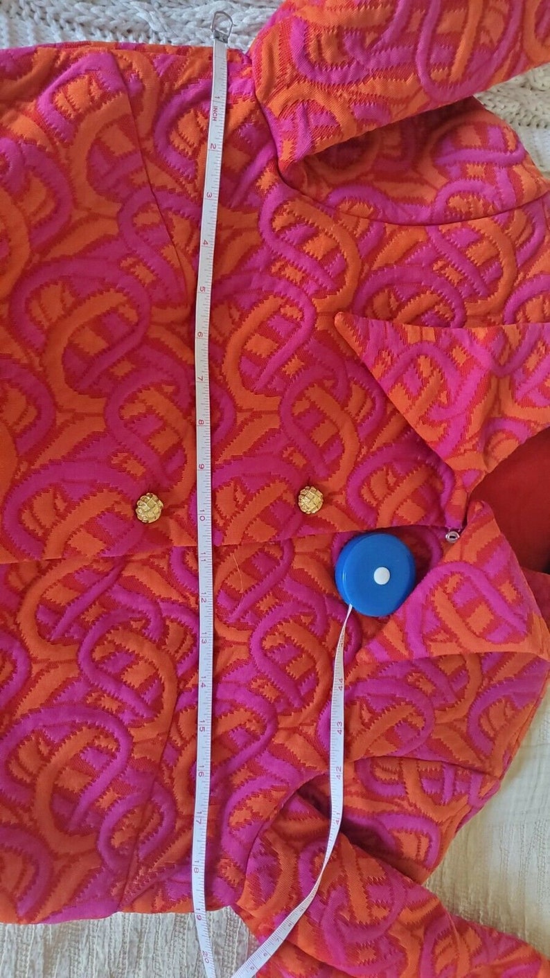 Vintage 60s 70s PSYCHEDELIC Quilted Jacket Coat MOD Hippie Op Art Neon Day Glow DAYGLO image 10