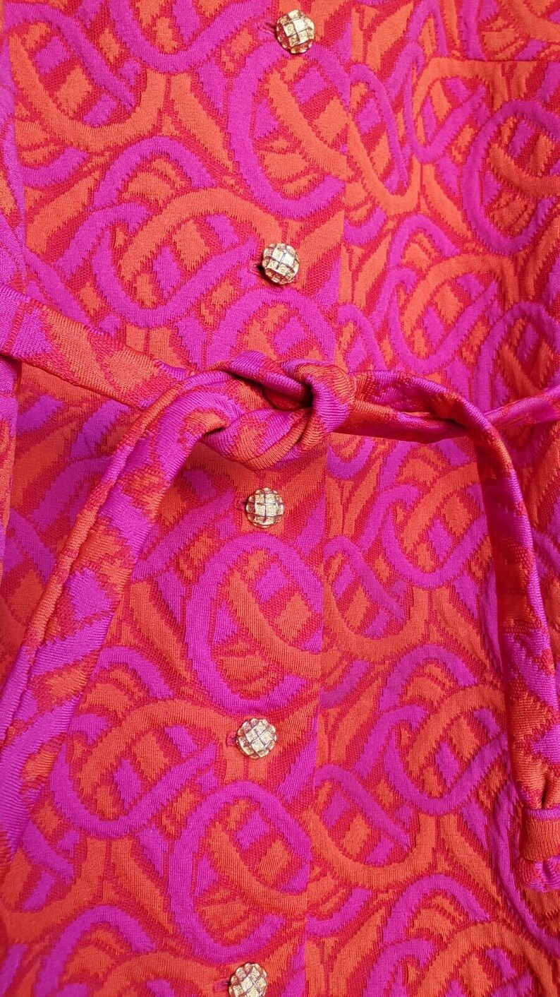 Vintage 60s 70s PSYCHEDELIC Quilted Jacket Coat MOD Hippie Op Art Neon Day Glow DAYGLO image 4