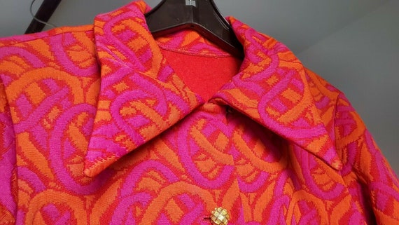 Vintage 60s 70s PSYCHEDELIC Quilted Jacket Coat M… - image 6