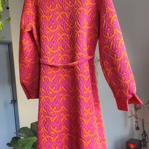 Vintage 60s 70s PSYCHEDELIC Quilted Jacket Coat MOD Hippie Op Art Neon Day Glow DAYGLO image 7