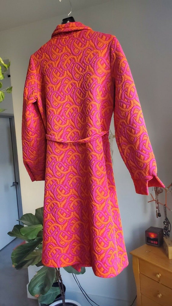 Vintage 60s 70s PSYCHEDELIC Quilted Jacket Coat M… - image 7