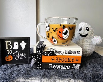 Halloween Skeleton/Jackolatern Cappuccino Mug 18 Oz Coffee Mug
